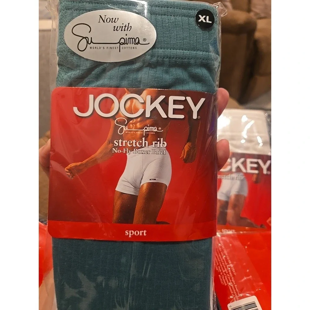 Jockey Supima Cotton Sport Boxer Brief XL Lot of 5 Stretch Rib No Fly NWT 2005